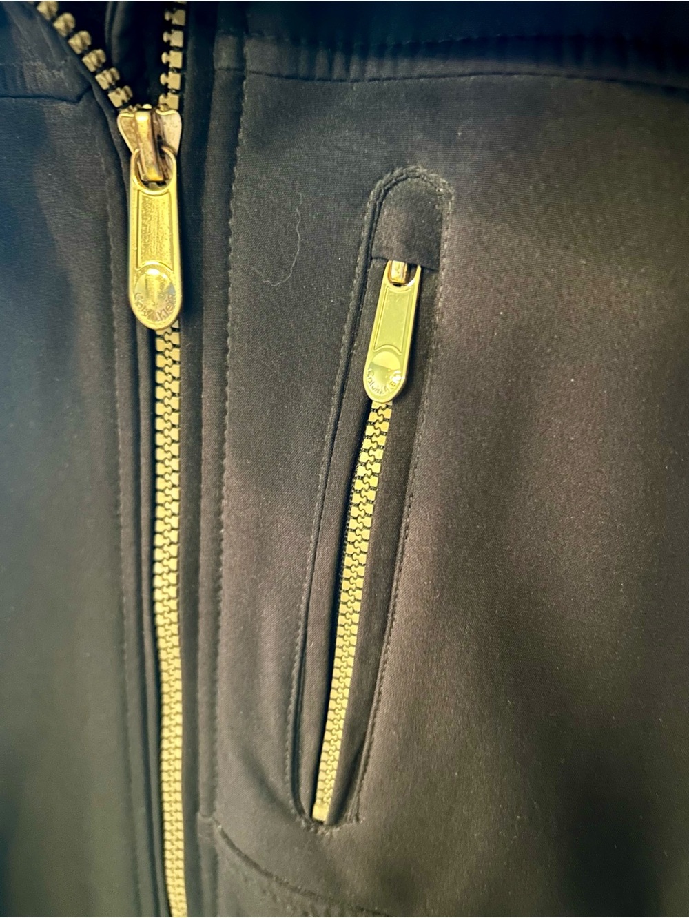 Calvin Klein Black Trench Coat with Faux-Fur Hood Trim - Picture 4 of 7